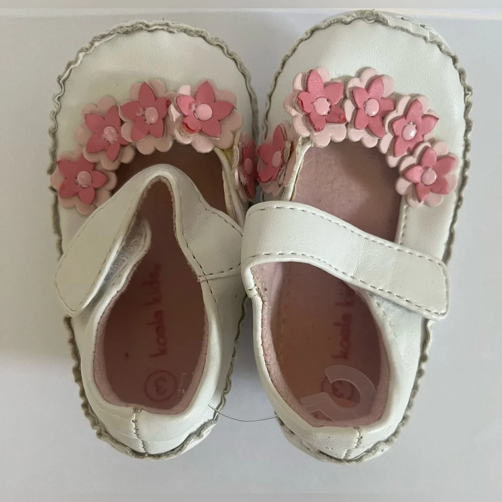 2 pairs koala kids soft sole crib shoes baby girl Sz 3